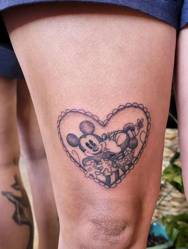 Tatouage Disney Coeur En Dentelle Mickey Et Minnie