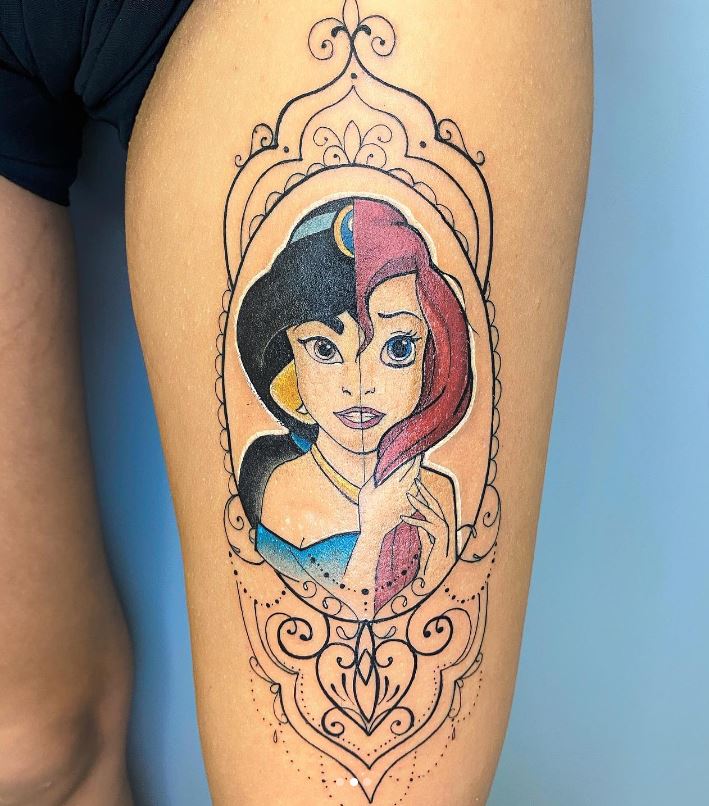 Tatouage Disney Ornemental Ariel Et Jasmine 