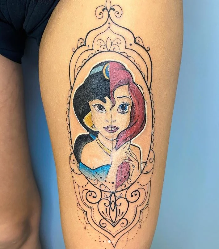 Tatouage Disney Ornemental Ariel Et Jasmine