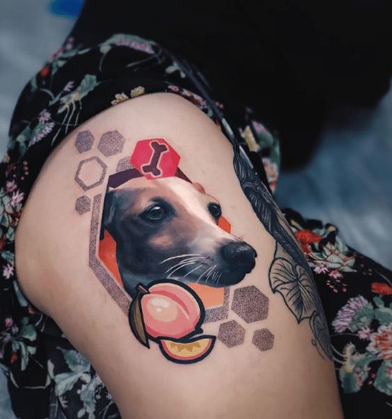 tatouage réaliste Chien 