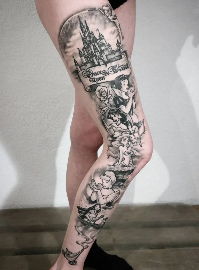Tatouage Château Disney Et Personnages Féminins
