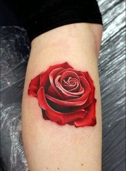 tatouage réaliste Gardenia Rouge 