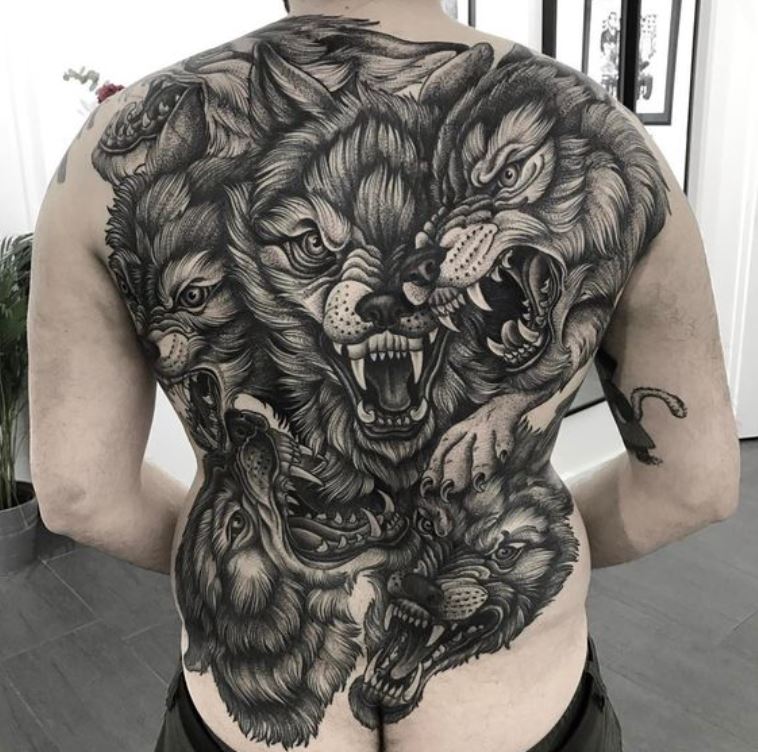 Tatouage De Meute De Loups