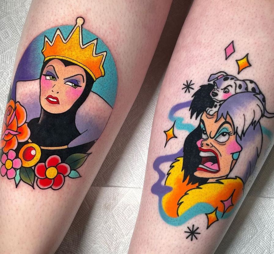  Tatouage Disney Cruella Et La méchante reine