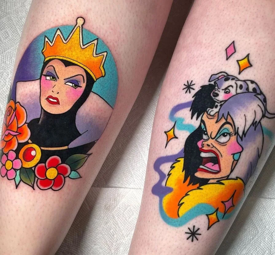 Tatouage Disney Cruella Et La méchante reine