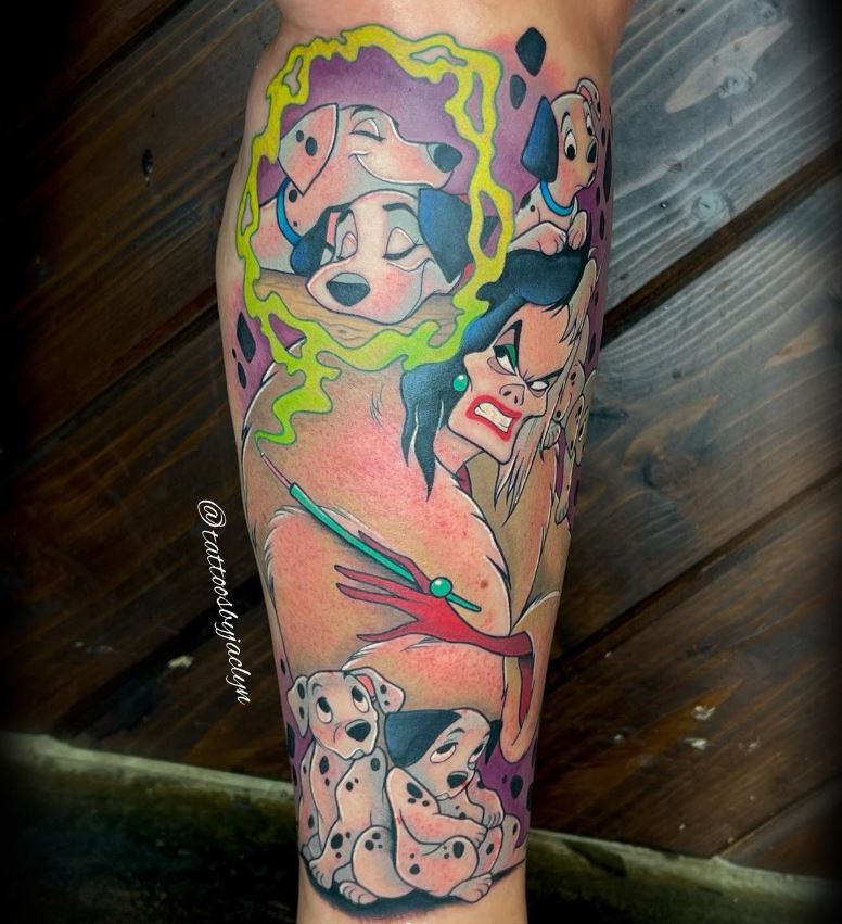  Tatouage Disney Cruella Et Les 101 Dalmatiens 