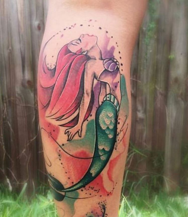 Tatouage Disney Ariel Cheveux Hors De L'eau 