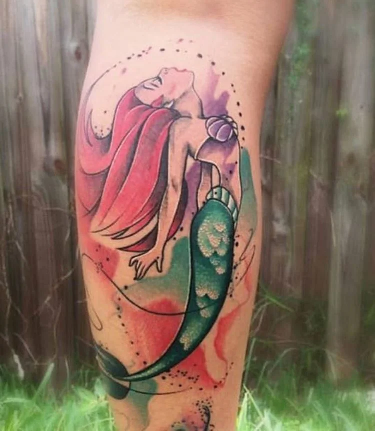 Tatouage Disney Ariel Cheveux Hors De L'eau