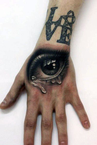 tatouage réaliste Œil Et Mot Inspirant