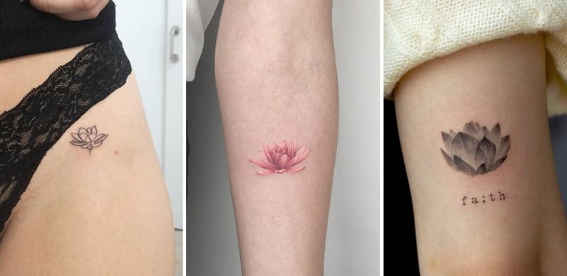 Tatouage Fleur De Lotus Minimaliste