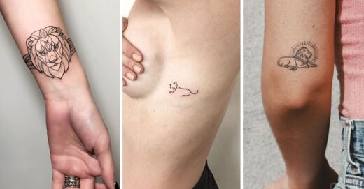 Tatouage Lion Minimaliste