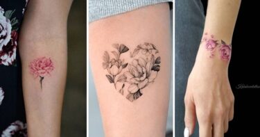 Tatouage Pivoine Minimaliste