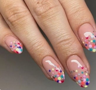 nail Art Points Multicolore 