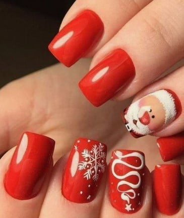 nail Art Rouge De Père Noel 
