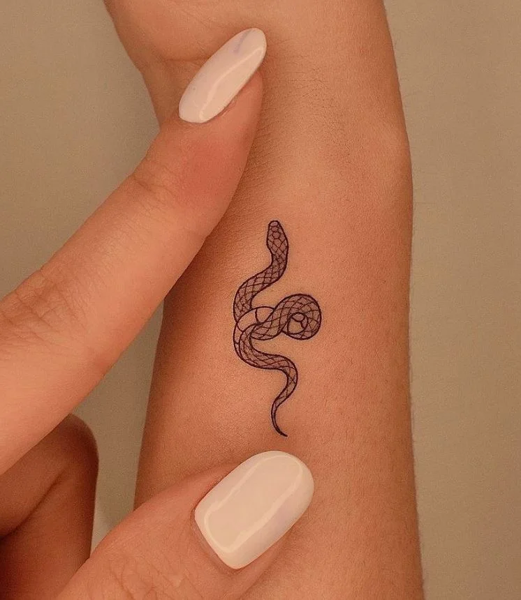Tatouage De Mini Serpent Sur Le Poignet