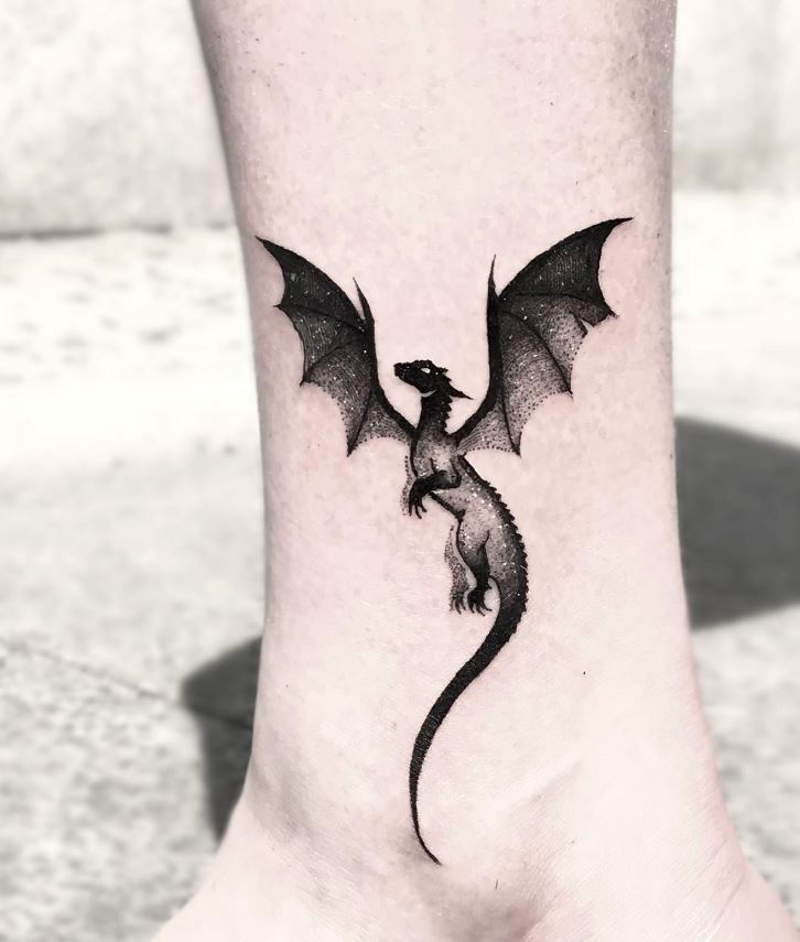 Tatouage De Dragon Et Ailes 