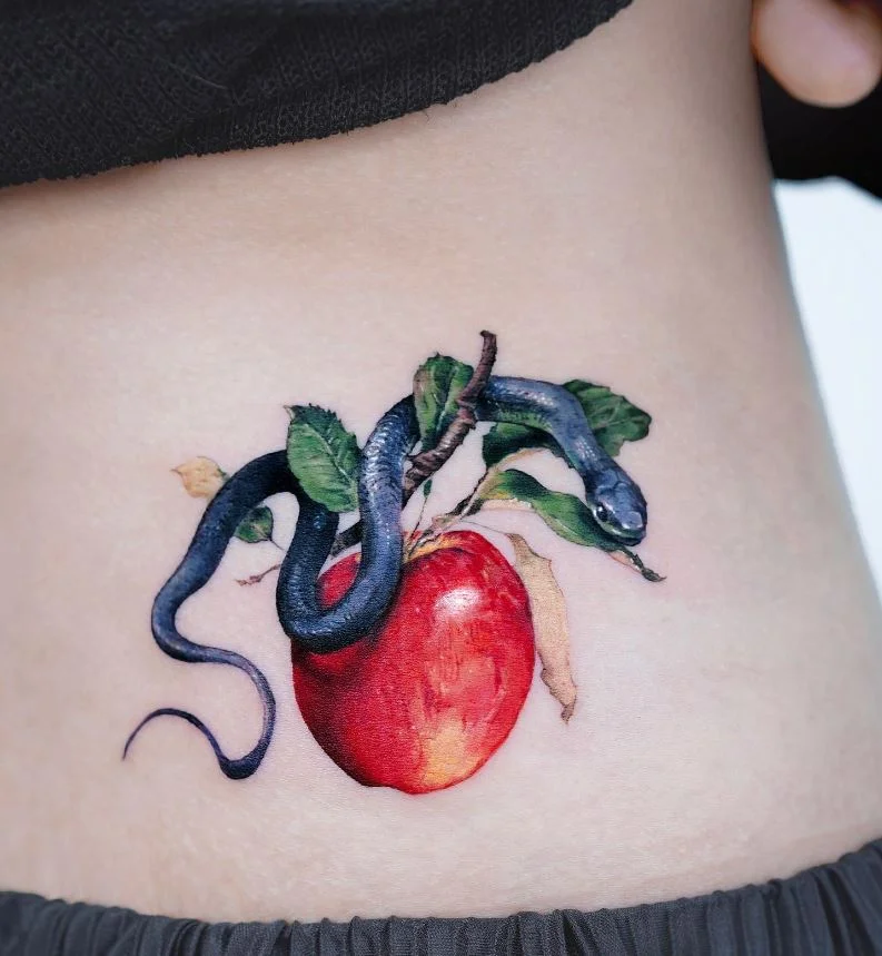 Tatouage De Serpent Et Fruit Défendu 
