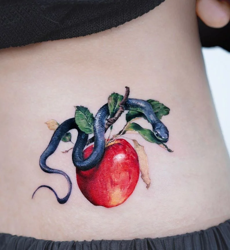 Tatouage De Serpent Et Fruit Défendu