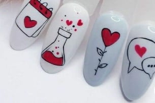 nail Art St Valentin Philtre Amour