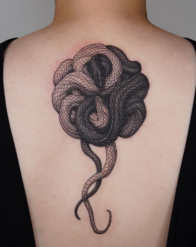 Tatouage Duo De Serpent Yin Yang 