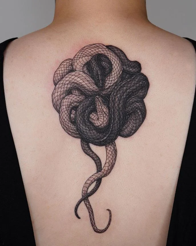 Tatouage Duo De Serpent Yin Yang