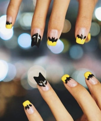 nail Art Halloween Motif Batman 