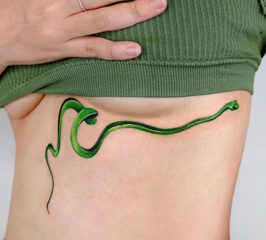 Tatouage De Serpent Vert 