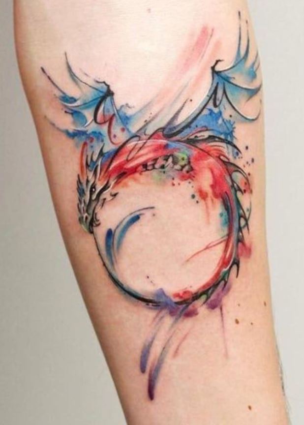 Tatouage De Dragon Abstrait Ouroboros 