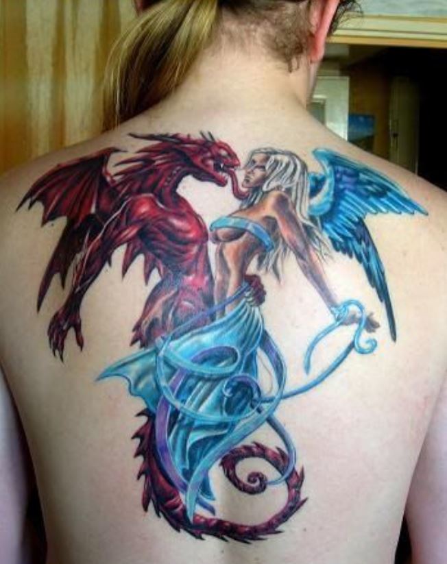Tatouage De Dragon Démon Et Ange