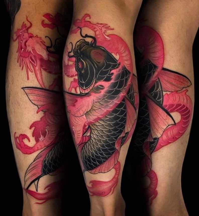 Tatouage De Dragon Koï Japonais 