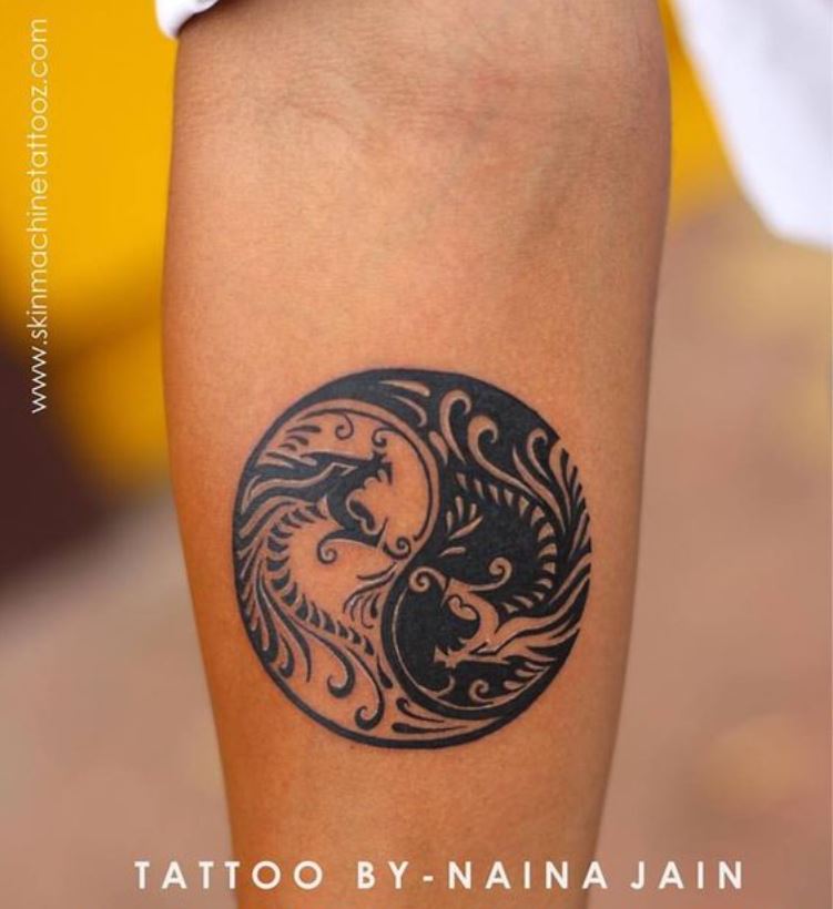 Tatouage De Dragon Figuratif Yin Yang 