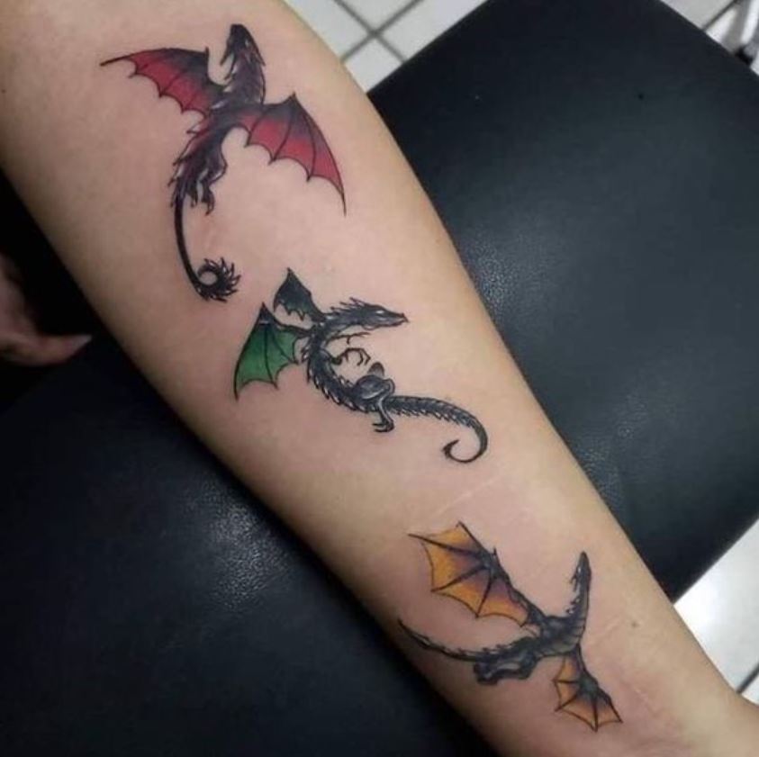 Tatouage Trio De Dragon 