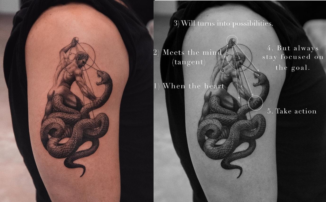 Tatouage De Serpent Et Héraclès 