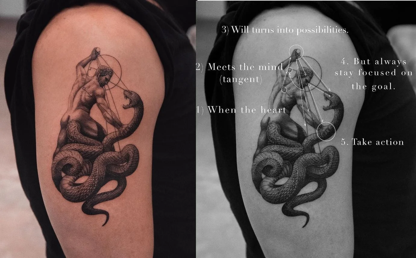 Tatouage De Serpent Et Héraclès 