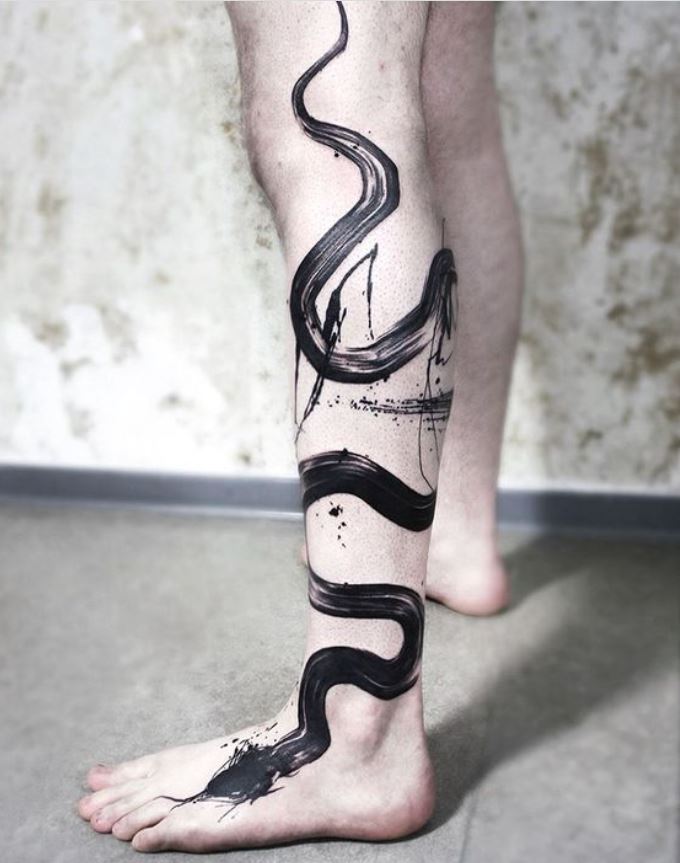 Blacktattoo De Serpent Abstrait