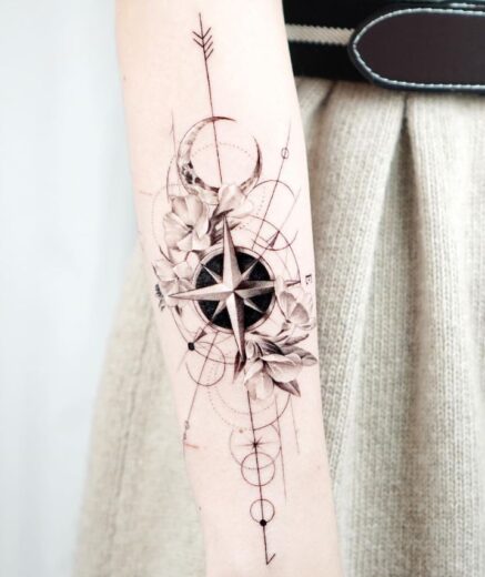 Tatouage Boussole Star