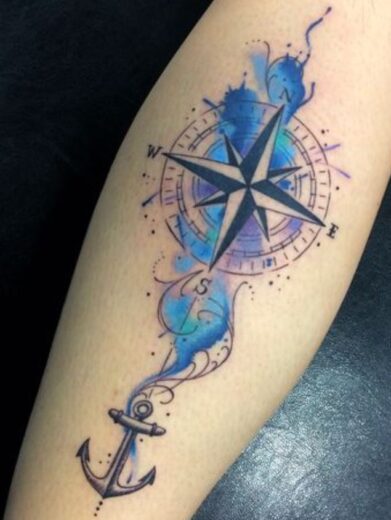 Tatouage Ancre Boussole