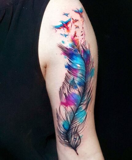 Tatouage Dentelle Plume