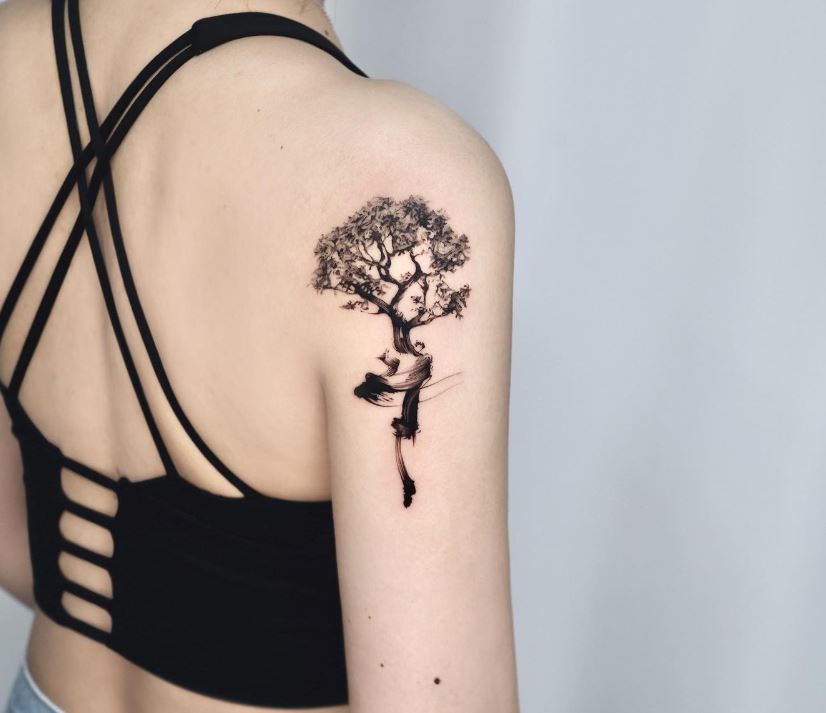  Tatouage Arbre De Vie Et Racines Abstraites 