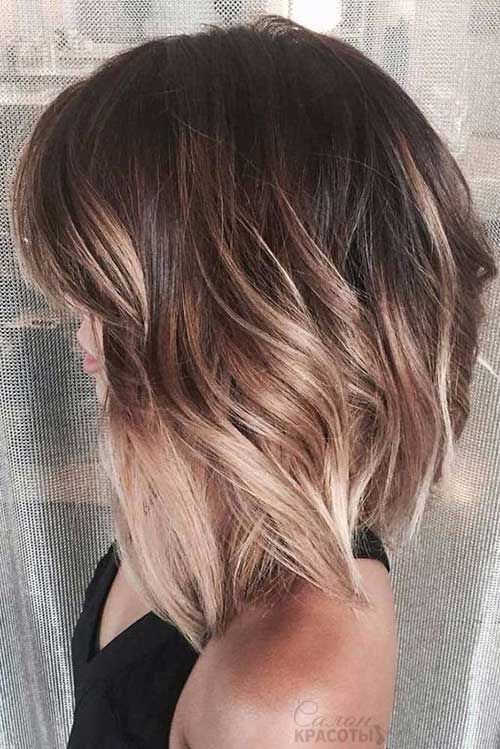  Ombré Hair Cheveux Mi Longs Ondulés Blond Clair 