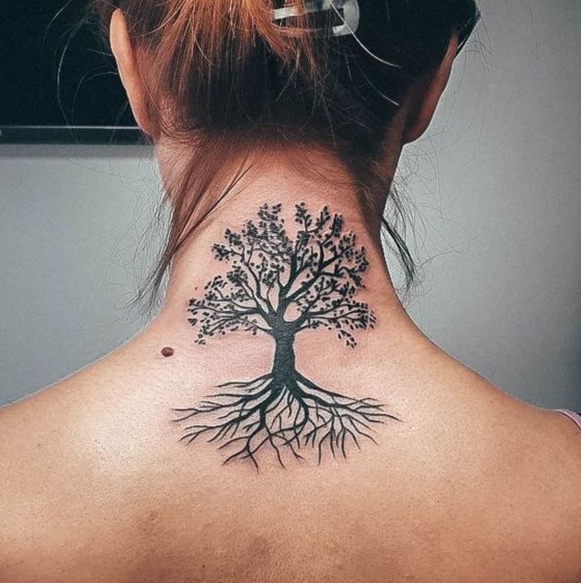 Blacktattoo Arbre De Vie Sur La Nuque