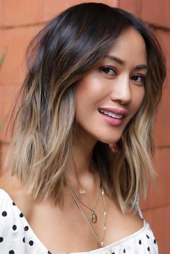 Ombré Hair Cheveux Mi Longs Blond Café 