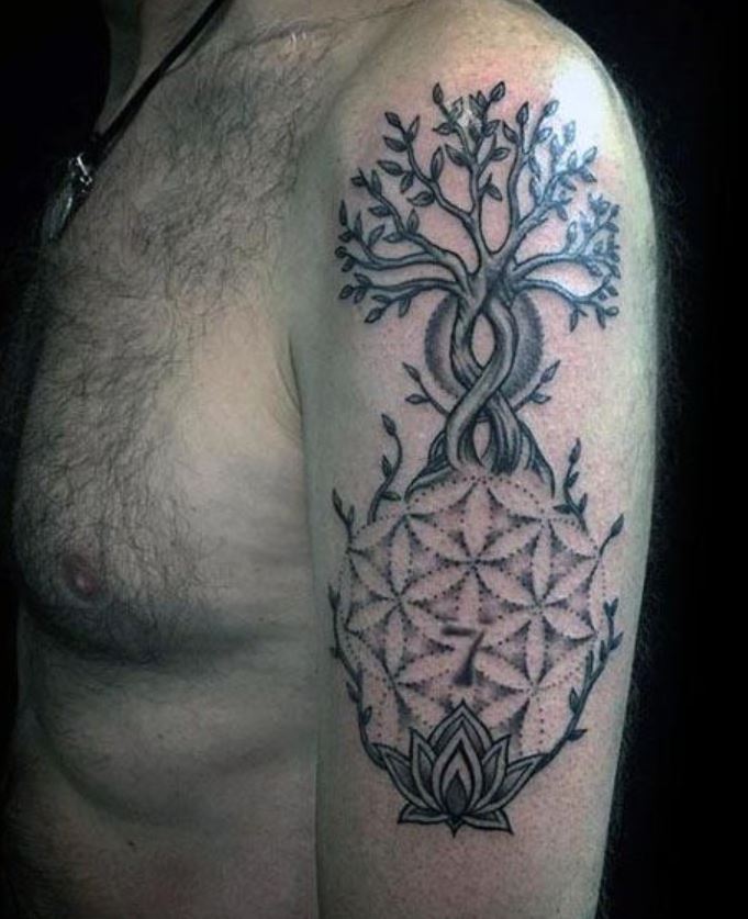 Tatouage Arbre De Vie Et Lotus 