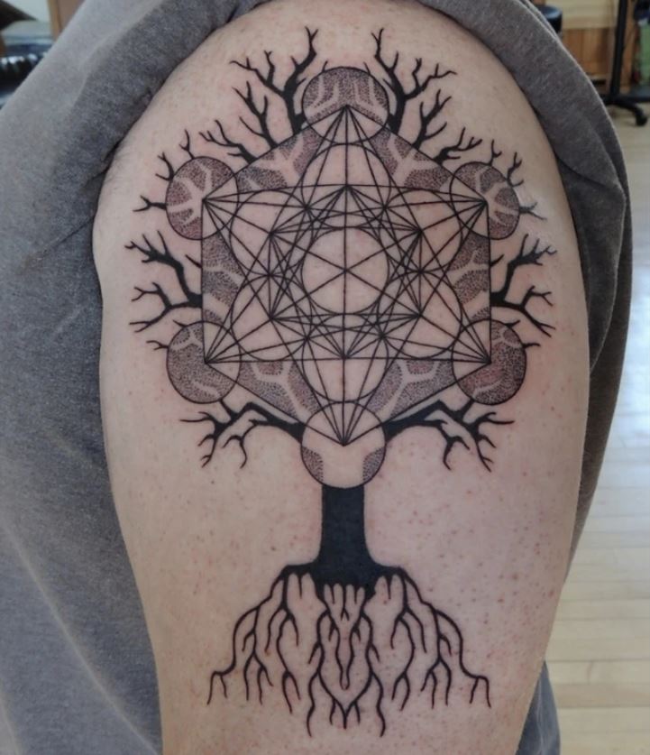 Tatouage Arbre De Vie Et Cube De Métatron