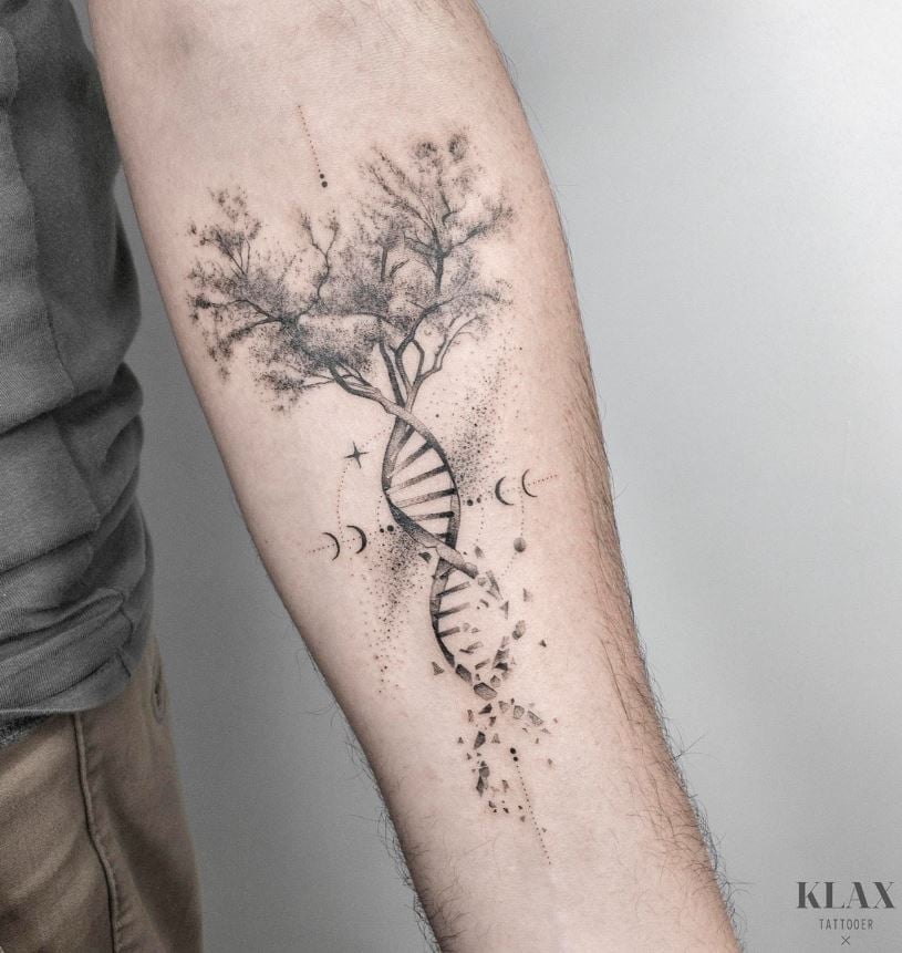 Tatouage Arbre De Vie Adn Et Astres 