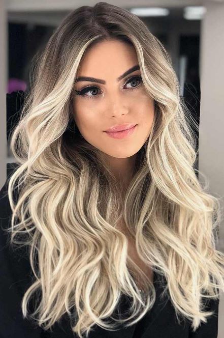 Ombré Hair Cheveux Longs Ondulés Cream Blonde 