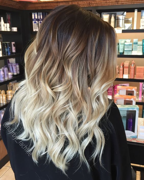 Ombré Hair Cheveux Longs Ondulés Brun Miel 