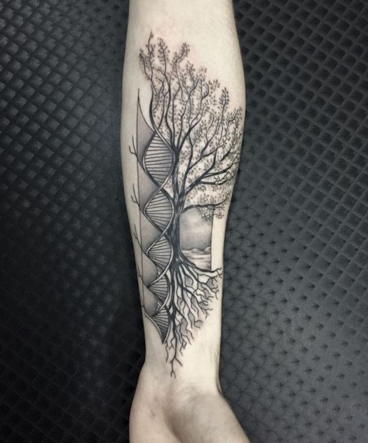  Tatouage Mi Arbre De Vie, Mi Adn