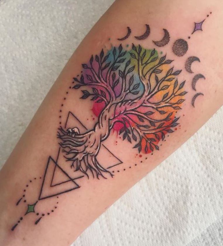 Tatouage Arbre De Vie Et Phase Lunaire