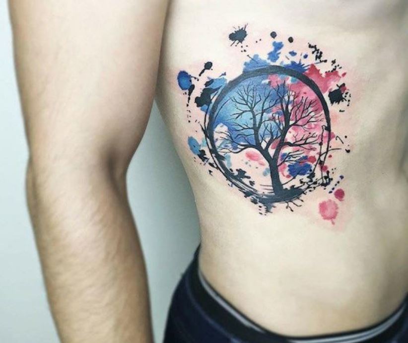 Tatouage Arbre De Vie Et Enso Sur La Côte 